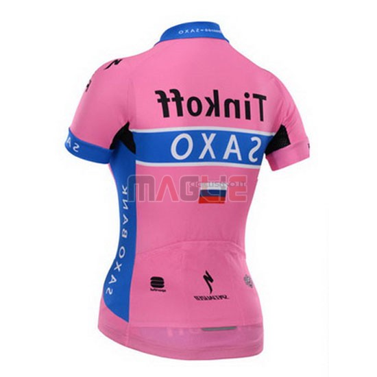 Donne Maglia Saxo Bank manica corta 2015 fuxia